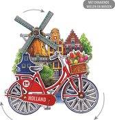 MDF Holland Molen Fiets In Kleur Draaiende Wielen - Souvenir