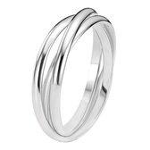 Lucardi - Dames Driedelige ring - Ring - Cadeau - Echt Zilver - Zilverkleurig