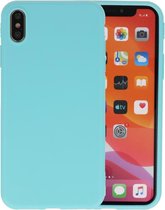 Premium Color Bescherming Telefoonhoesje - Backcover Hoesje - Achterkant Hoesje - Geschikt voor iPhone Xs Max - Turquoise