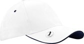 Beechfield Pro-Style Ball Mark Golf Baseball Cap / Hoofddeksel (Witte/franse marine)