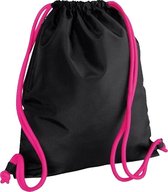 Bagbase Pictogram Tekenkoord Zak/Gymsac (Zwart / Fuchsia)