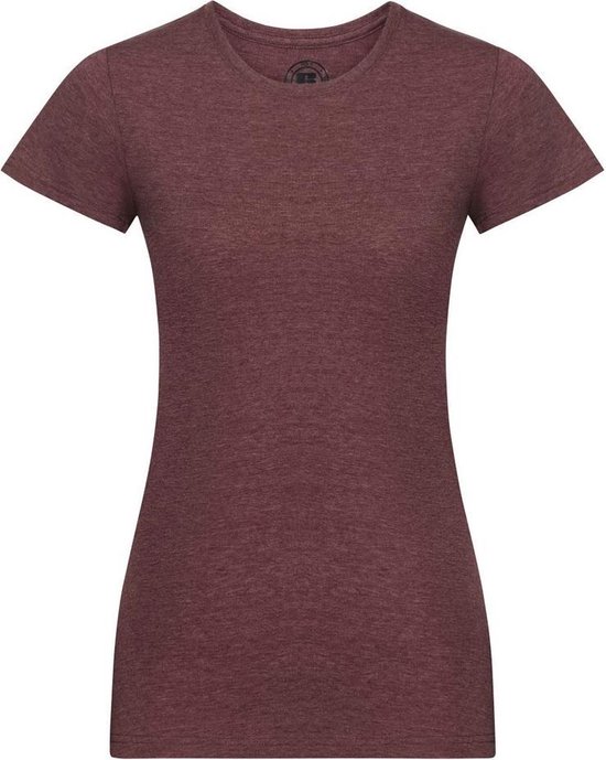 Russell Men's Slim Fit Short Sleeve T-Shirt - Coral Marl, Polycotton Blend, Size L - View #10