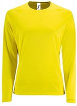 SOLS T-Shirt Sportif Femme / Femme à manches longues (Jaune fluo)