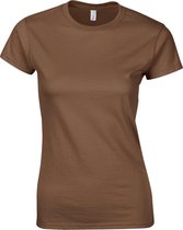 Gildan Dames Zachte Stijl Korte Mouw T-Shirt (Kastanje)