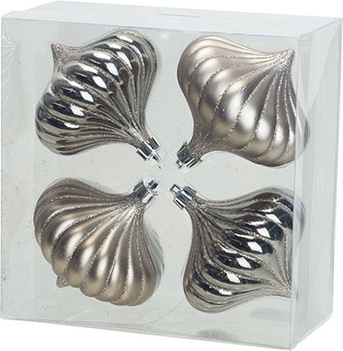 TOL SET4 ZILVER D10CM KUNSTSTOF