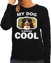 Berner sennen honden trui / sweater my dog is serious cool zwart - dames - Berner sennens liefhebber cadeau sweaters L