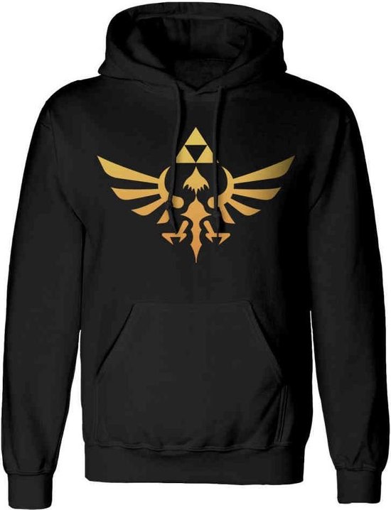 Nintendo - Sweat-shirt à capuche unisexe Noir The Legend of Zelda Logo du Royaume d'Hyrule - M