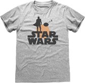 Star Wars Heren Tshirt -2XL- The Mandalorian - Silhouette Grijs