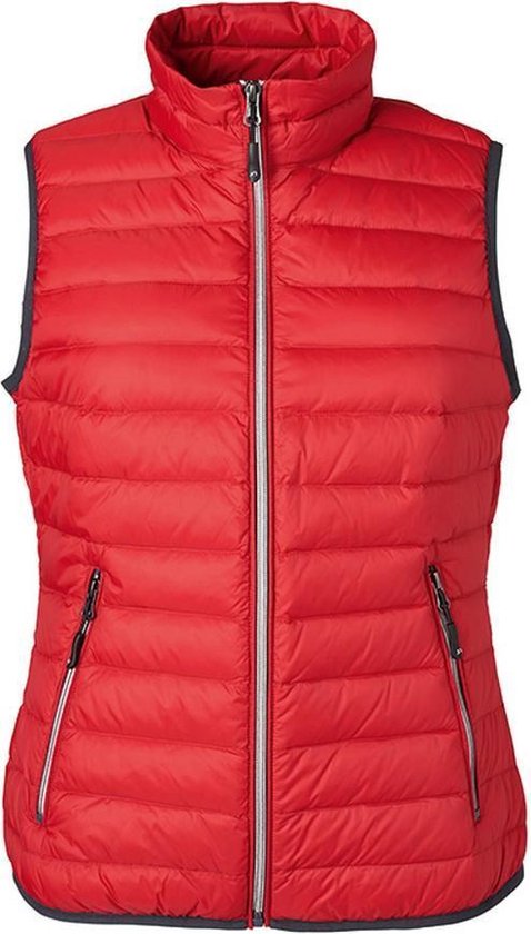 Gilet en duvet léger James and Nicholson femmes / femmes (rouge / argent)