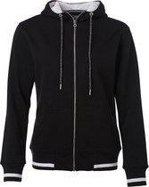 James and Nicholson Dames/dames Club Sweat Jacket (Zwart/Wit)