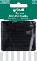 1209-300 Standaard elastiek zwart 5 m x 5 mm