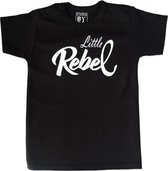 STUDIO BY BO® Baby T-shirt Little Rebel Zwart | 100% OEKOTEX gecertificeerd katoen | Maat 80