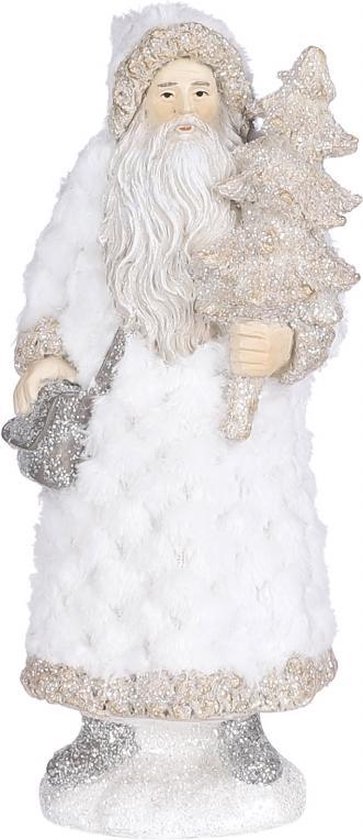 Christmas House - Kerstman l9b9h21 cm wit