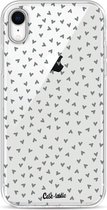 Casetastic Apple iPhone XR Hoesje - Softcover Hoesje met Design - Green Hearts Transparant Print