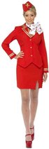 Smiffy's - Stewardess Kostuum - Rode Stewardess - Vrouw - Rood - XL - Carnavalskleding - Verkleedkleding