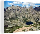 Lacs de la région montagneuse de Corse Toile 180x120 cm - Tirage photo sur Toile (Décoration murale salon / chambre) XXL / Groot format!