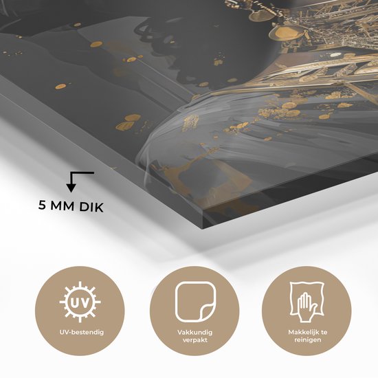 Dikte en details van het glas schilderij: 5 mm dik, UV-bestendig, vakkundig verpakt, makkelijk te reinigen.