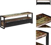 vidaXL Industrieel TV-meubel - Gerecycled hout - 120 x 30 x 40 cm - 3 lades - 1 schap - Kast
