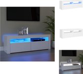 vidaXL TV-meubel - TV en multimedia - 120 x 35 x 40 cm - LED-verlichting - Wit - Kast