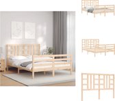 vidaXL Massief grenenhouten Bedframe - 195.5 x 140.5 x 100 cm - Multiplex lattenbodem - Bed