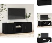 vidaXL Televisiekast - Trendy - Tv-meubel - 100 x 31.5 x 35 cm - Zwart - Kast