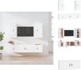vidaXL TV-meubelset - Klassiek - 100 x 34.5 x 40 cm - wit - bewerkt hout - Kast