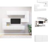vidaXL TV-meubelset Hangend - Spaanplaat - Wit - Montage vereist - Kast