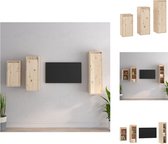 vidaXL TV-kasten - grenenhout - montage vereist - 30x30x60 cm / 30x30x80 cm / 30x30x100 cm - Kast