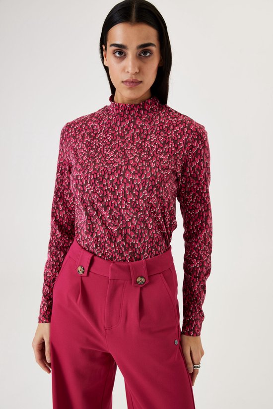 GARCIA Dames Effen T-shirt Roze Lange mouw