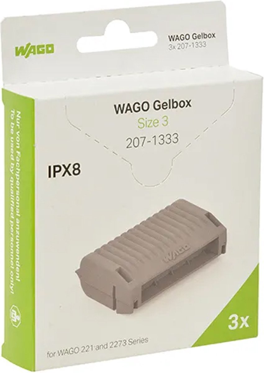 WAGO® Gelbox voor lasklemmen max. 4mm² maat 3 - 207-1333 - 3 stuks in  blister | bol