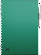 MOYU - Forest Green Notebook - Uitwisbaar Notitieboek A4 Hardcover - Multifunctionele pagina’s - Inclusief uitwisbare pen, houder en wisdoekje