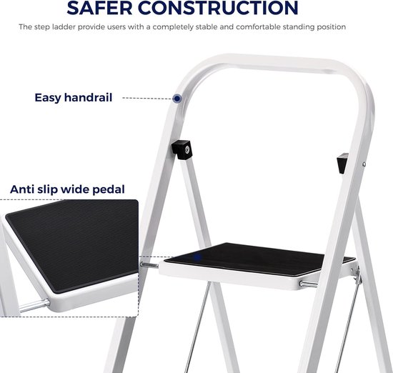 Ladder - huishoudtrap - trapladder - dubbelzijdig - 2x 5 treden