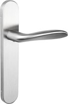 Lavuzo deurkruk Benevento RVS met afgerond schild | Per set | Deurklink met schild | Luxe deurklink | Zilveren kleur deurklink | Deurbeslag luxe | Chique deurklink