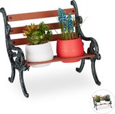 Relaxdays plantenrek - plantentafel - bloempothouder - gietijzer - tuin decoratie - S