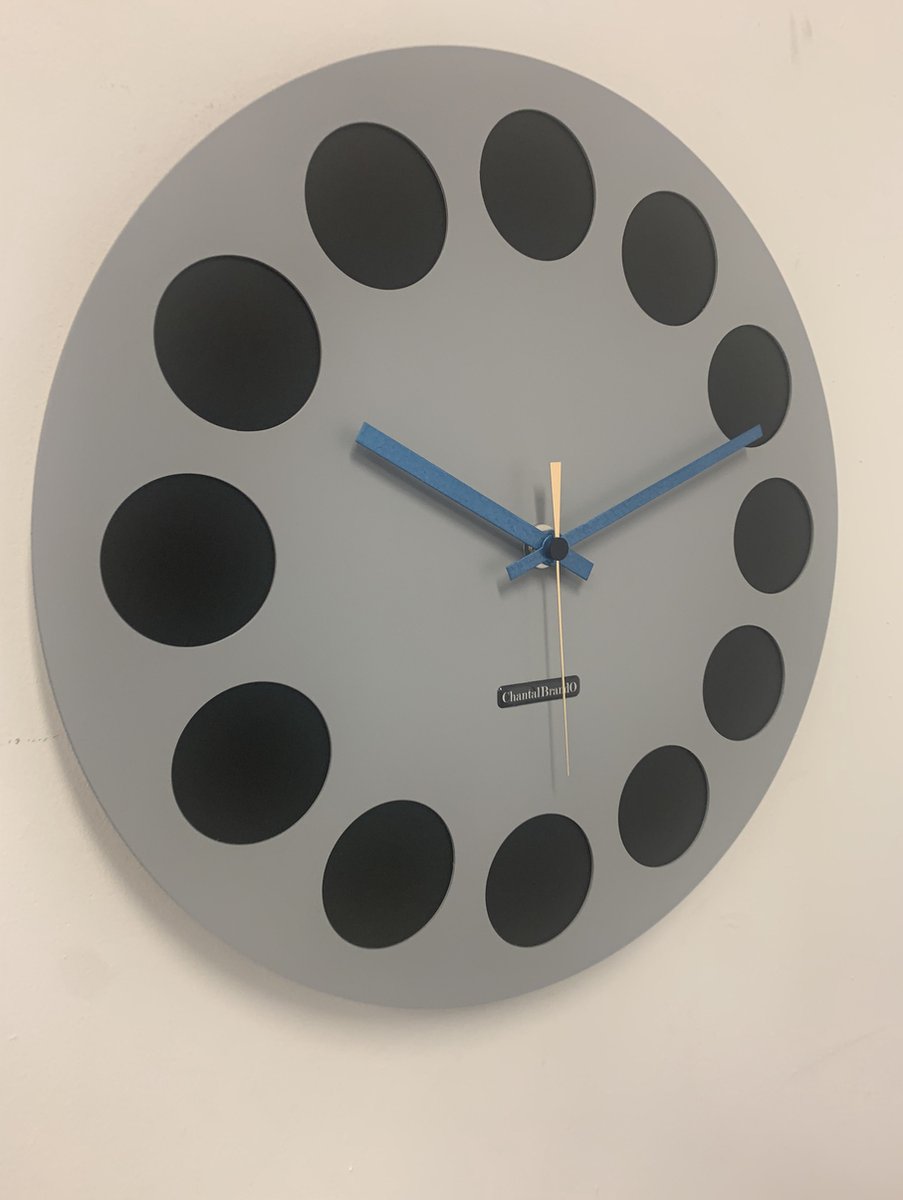 Wandklok CHANTALBRANDO -- GREY & BLACK GT - TORNADO 40 -- MODERN DESIGN --