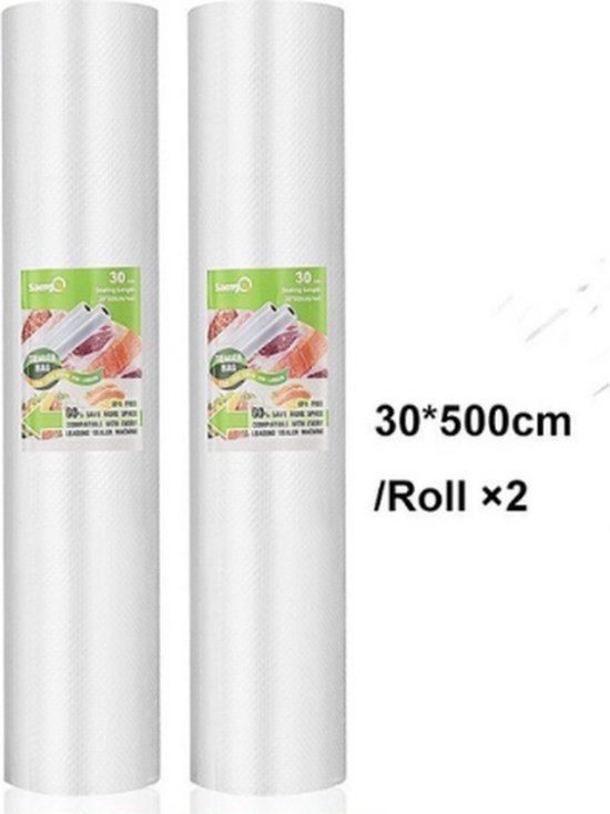 Velox Rouleaux sous vide - Sacs sous vide Nourriture - Film sous vide - 2 pièces - 30x500 cm - Incl. Cadeau Mini scellant