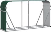 vidaXL - Haardhoutopslag - 180x45x100 - cm - gegalvaniseerd - staal - groen