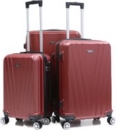 Kofferset Traveleo Babij - 3-delig- met cijferslot - Complete Set - Koffer - Handbagage 35L + 65L en 90L Ruimbagage - ABS06 - Rood