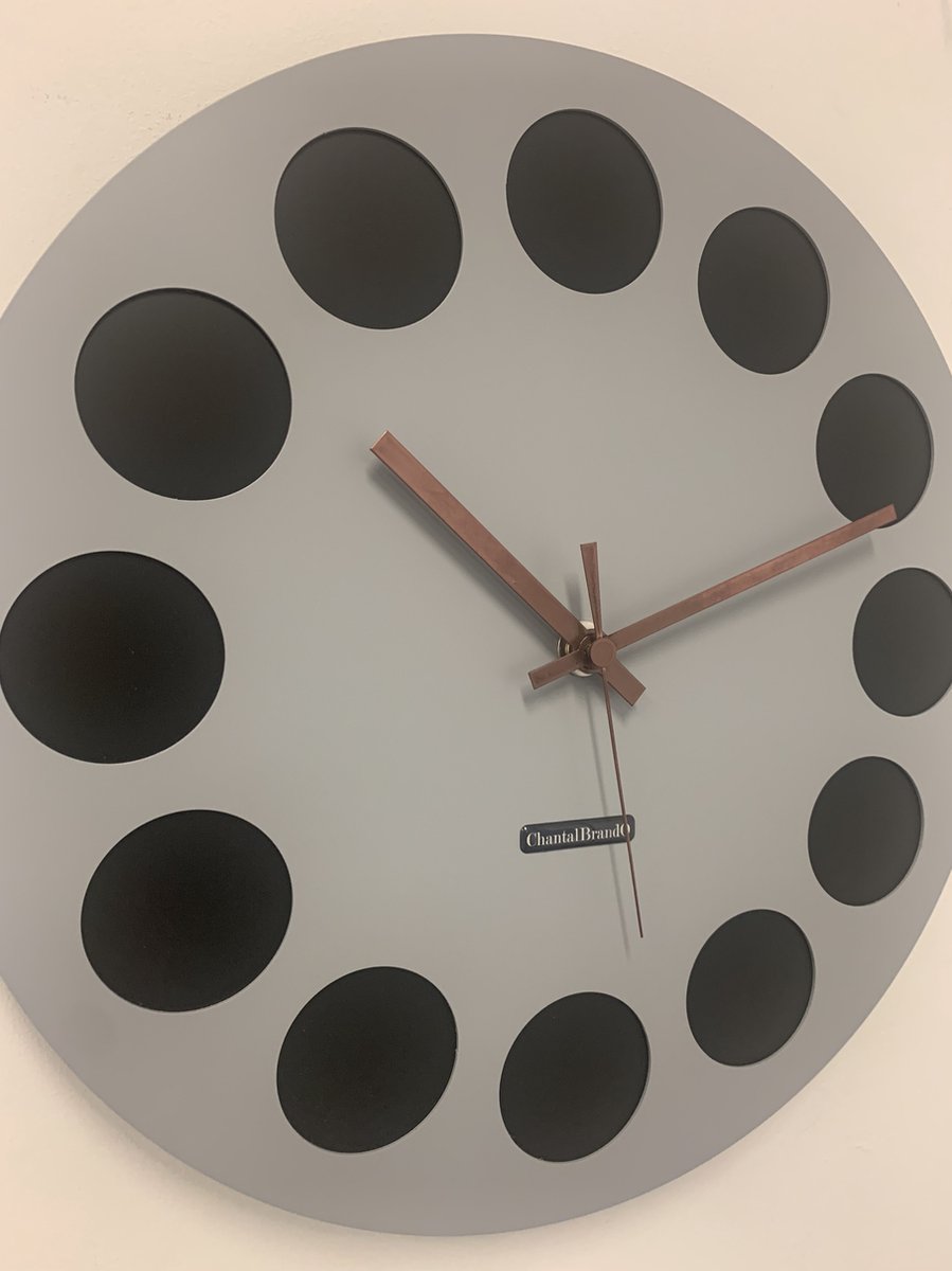 Wandklok CHANTALBRANDO -- GREY & BLACK GT - TORNADO 40 -- MODERN DESIGN --
