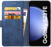 Rosso Element Book Case Wallet Hoesje Geschikt voor Samsung Galaxy S23 FE | Portemonnee | 3 Pasjes | Magneetsluiting | Stand Functie | Blauw