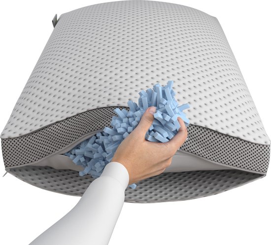CloudTemp Hoofdkussen - Luxe hoofdkussen - Aanpasbaar design - Traagschuim - Nekondersteuning - Vermindert Nekklachten - Traagschuim - Memoryfoam - Maat 70 x 50 cm