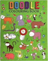 Doodle Kleurboek Jungle - Kleurboek Peuter - Kleurboeken voor Kinderen - Tekenboek - Kleurboek Kinderen - Tekenen Kinderen - Kleurplaten - Tekenblok voor Kinderen - 32 Pagina's - 28x21,5cm - Vanaf 3 Jaar - Multi Kleuren.
