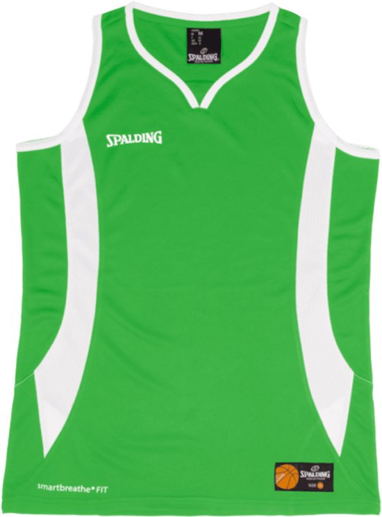 Spalding Jam Basketbalshirt Dames - Groen / Wit | Maat: S
