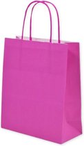 50 sacs en papier rose grand L (32x12 x41)