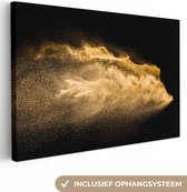 Canvas Schilderij Zand - Goud - Zwart - Luxe - Kunst - 30x20 cm - Wanddecoratie