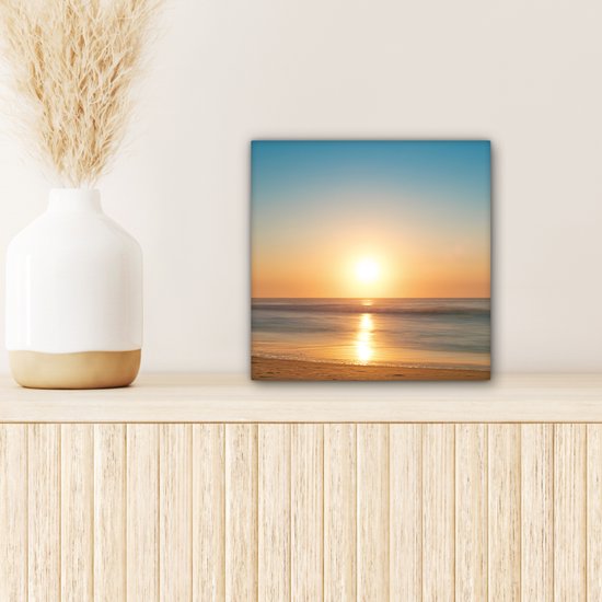 Tableau sur toile 20x20 cm - Décoration murale Mer - Couleurs - Soleil - Décoration murale salon - Décoration chambre - Accessoires chambre - Peintures sur toile