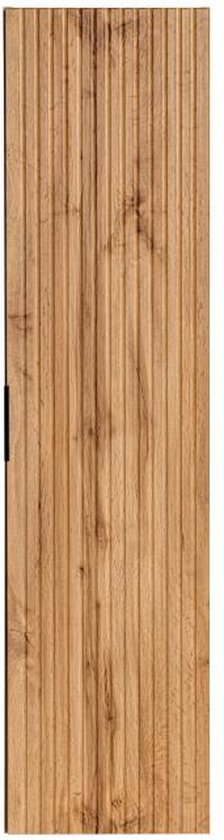 Colonne de salle de bain suspendue rayée - Naturel clair - H140 cm - ZEVARA L 35 cm x H 140 cm x P 25 cm