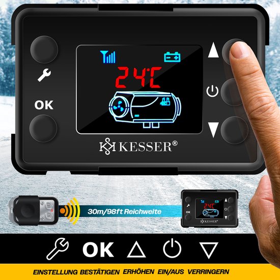 Chauffage Diesel D'appoint KESSER 8 KW - Puissant, Silencieux, Avec Télécommande Et Minuterie - Parfait Pour Atelier, Garage, Abri De Jardin