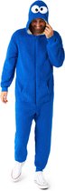 OppoSuits Cookie Monster Onesie - Sesamstraat Jumpsuit - Kleding voor Koekiemonster Outfit - Thema Huispak - Carnaval - Blauw - Maat: S