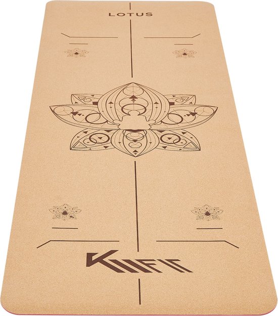 KM-Fit Yoga mat - Fitness mat - Sport mat - extra dik - anti slip - gemaakt van natuurrubber, TPE en katoen - Incl. yogariem & fascia duoball - Roze van KM-Fit — afbeelding 4